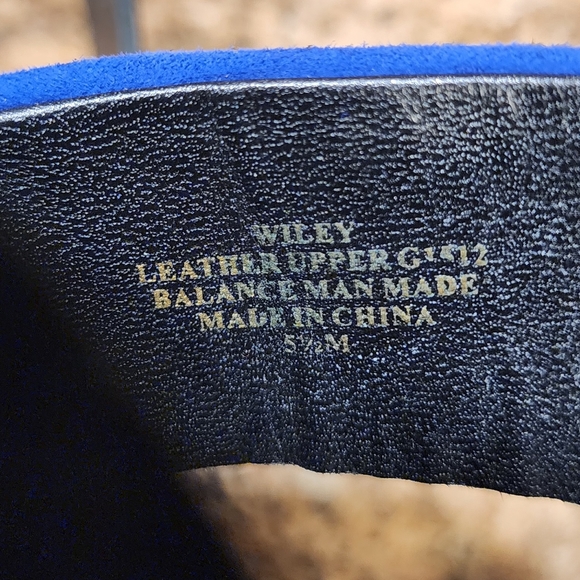 NICOLE MILLER ARTELIER Wiley Suede Wedge Sandal - Black/Blue/Taupe - Size 5.5 - Picture 6 of 8